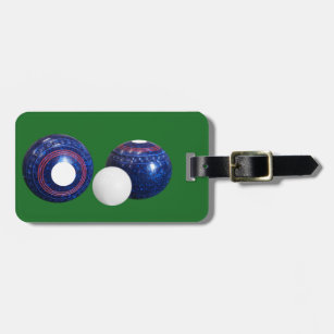 Customiseable Blue Lawn Bowls Luggage Tag