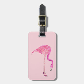 Customiseable flamingo luggage label