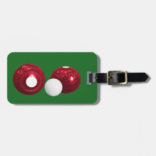 Customiseable Red Lawn Bowls Luggage Tag