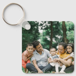 Customised 2 Family Photo Double Sided Template Key Ring