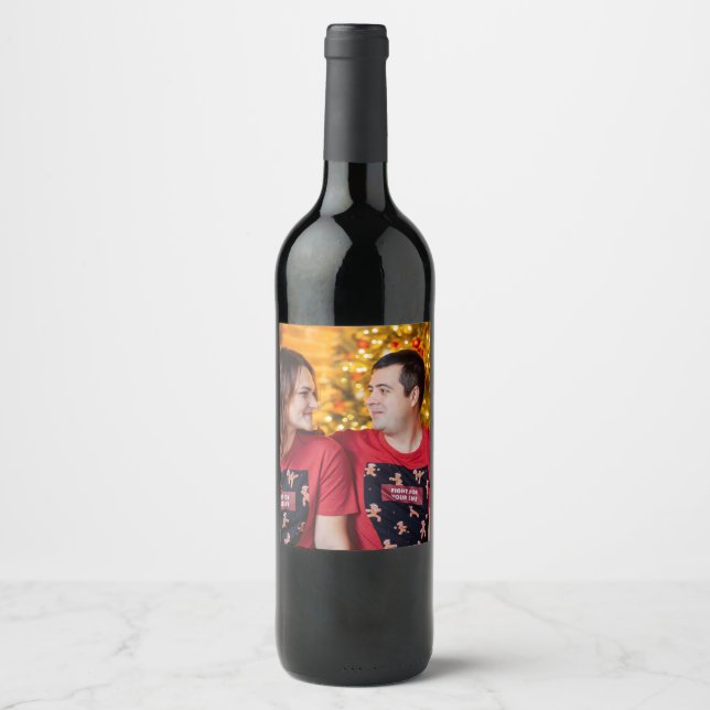 Customised 2 Photo Double Sided  Wine Label (Front)