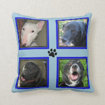 Customised 4 Photo Collage-Blue Frame-Blue