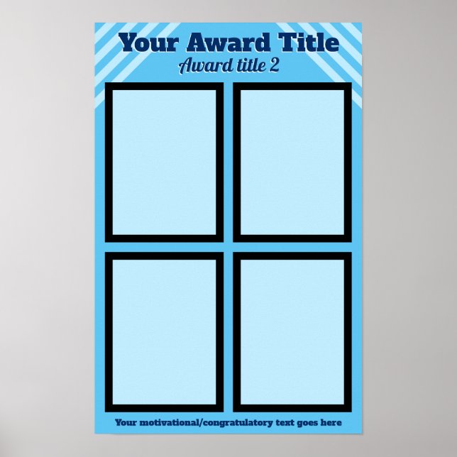 Customised 4-photo employee student award display poster (Front)