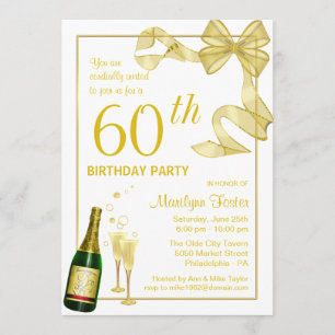 Customised 60th Birthday Party Invitations