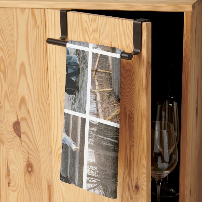 Customised 8 Photo Collage Kitchen Towels (Thirds Fold)