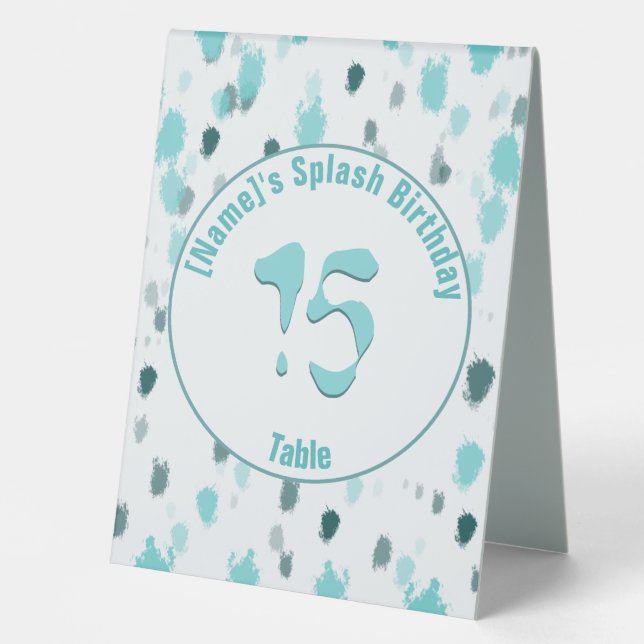 Customised Abstract Art Splash of Colour Green Blu (Front)