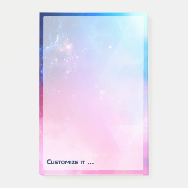 Customised Abstract Geometric Sky Galaxy Post-it Notes (Front)