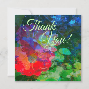Customised Abstract Rose Garden  Thank You Card