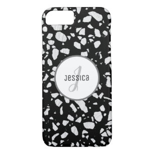 Customised Abstract Terrazzo Black & White Pattern iPhone 8/7 Case