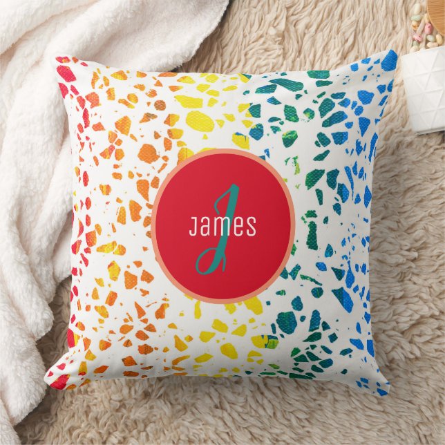 Customised Abstract Terrazzo Colourful Pattern  Cushion (Blanket)