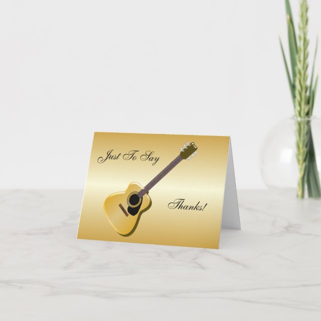 Customised Acoustic Guitar Thank You Card (Front)