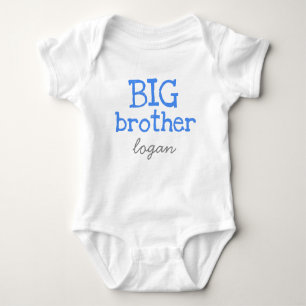 Customised Add a Name Blue Text Big Brother Baby Bodysuit