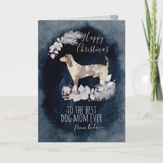 Customised American Leopard Hound Mum Christmas Holiday Card (Front)