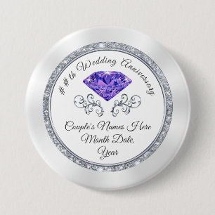 Customised Amethyst Anniversary Favours 7.5 Cm Round Badge