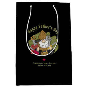 Customised and Personalised Handyman Garden Gnome Medium Gift Bag