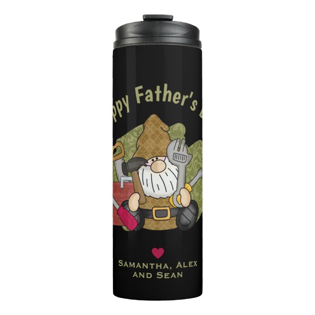 Customised and Personalised Handyman Garden Gnome Thermal Tumbler (Front)