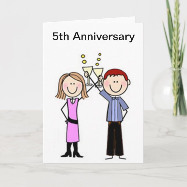Customised Anniversary Stick Figures Card (Front)