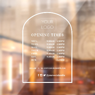 Customised Arch Frame Business Logo Opening Hours