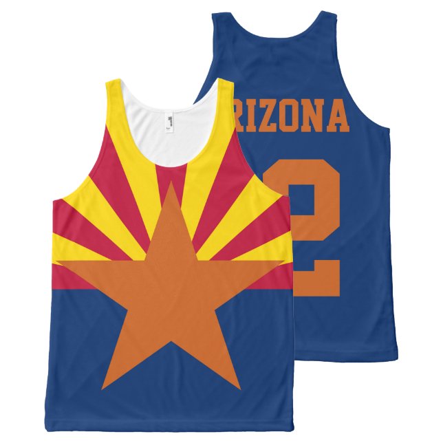 Customised Arizona Est. 1912 State Flag All-Over Print Singlet (Front and Back)