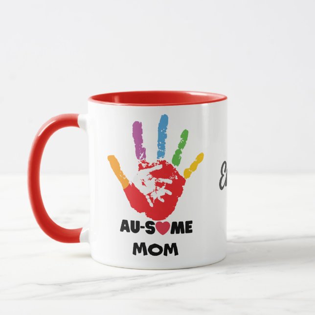Customised Autistic Support for Any family Member Mug (Left)