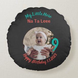 Customised Baby Birthday with Customised Round Cushion