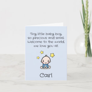Customised Baby Boy Congratulations With Text,  Ca Card