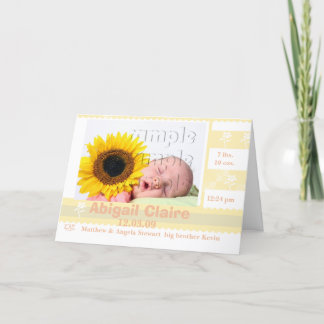 Customised Baby Photo Birth Announcement Card