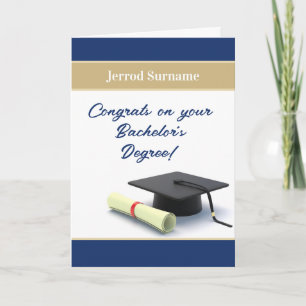 Customised Bachelor's degree graduation card