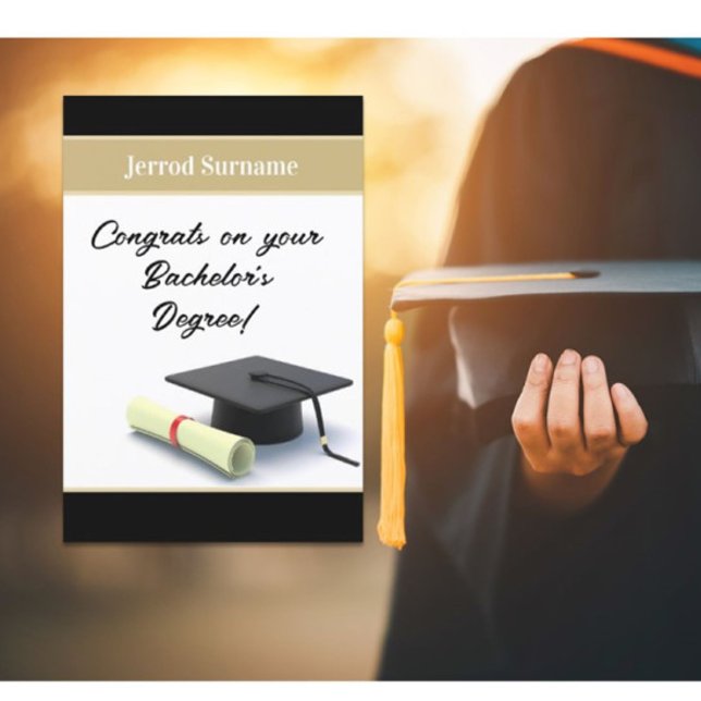 Customised Bachelor's degree graduation card (Creator Uploaded)