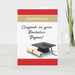 Customised Bachelor's degree graduation card