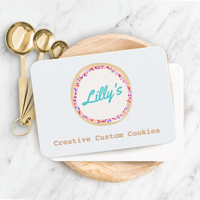 Customised Bakery Personalised Cookie Logo Square  Business Card (Creator Uploaded)