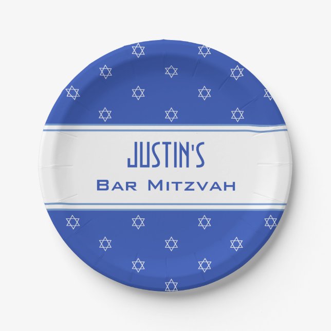 Customised Bar Mitvah party  Paper Plates (Front)