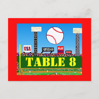 Customised Baseball Bar Mitzvah Table Number Cards