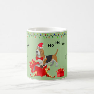 Customised Basset Hound Christmas Mug