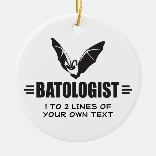 Customised Bat Ceramic Ornament (Front)