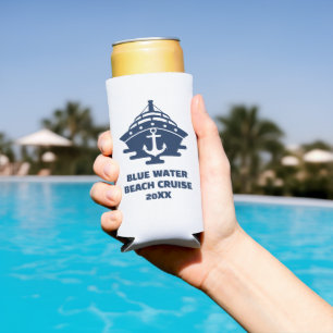Customised Beach Cruise Nautical Anchor Seltzer Can Cooler