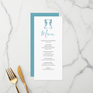 Customised Beach Wedding Menu Card