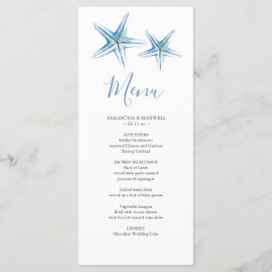 Customised Beach Wedding Menu Card
