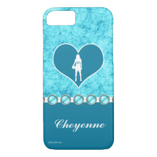 Customised Beautiful Turquoise Girl's Basketball Case-Mate iPhone Case