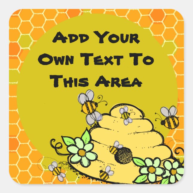 Customised Beehive and Bees Sticker (Front)