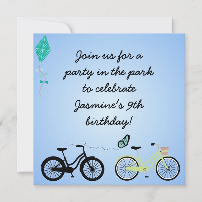 Customised Bicycles Birthday Invites (Front)