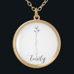 Customised Birth Flower Necklace<br><div class="desc">irth Flower Necklace - Personalised Birth Flower Jewellery - Gifts For Her - Birthday Gift - Christmas Gift  Birth Flower Necklace - Personalised Birth Flower</div>
