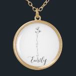 Customised Birth Flower Necklace<br><div class="desc">irth Flower Necklace - Personalised Birth Flower Jewellery - Gifts For Her - Birthday Gift - Christmas Gift  Birth Flower Necklace - Personalised Birth Flower</div>