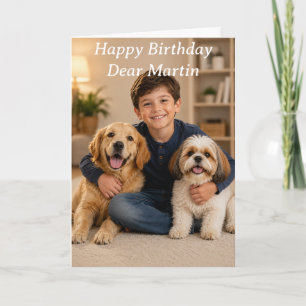 Customised birthday card with photo and name