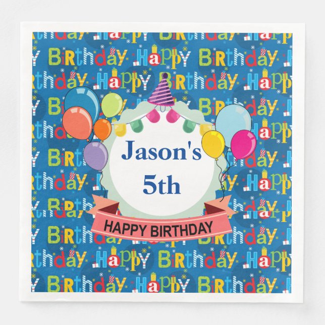Customised Birthday Napkin (Front)