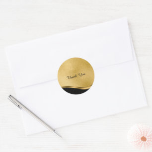 Customised Black and Gold Round Sticker