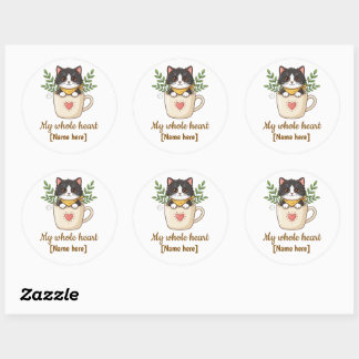 Customised black cat sticker