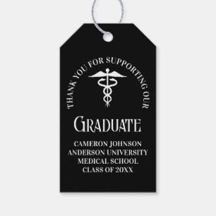Customised Black Medical School Graduation Party Gift Tags