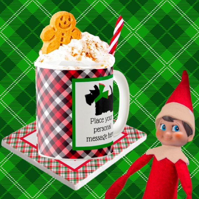 Customised Black Scottie Dog Christmas Coffee Mug (Creator Uploaded)