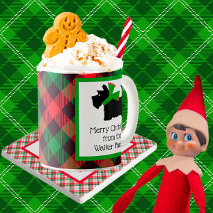 Customised Black Scottie Dog Christmas Coffee Mug